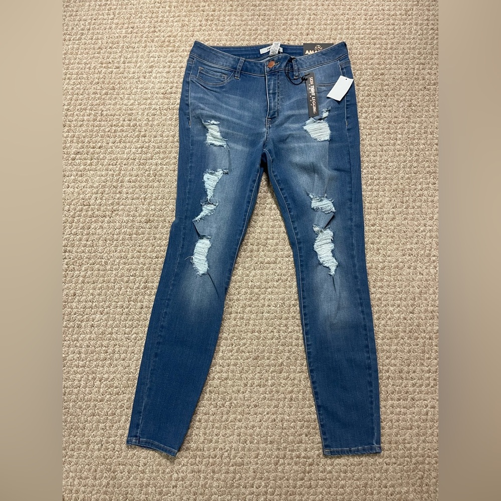 New refuge denim skin tight leggings size 12